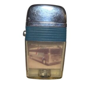 Vintage Scripto Vu-Lighter Greyhound Bus Transparent Fuel Tank Lighter USA Made